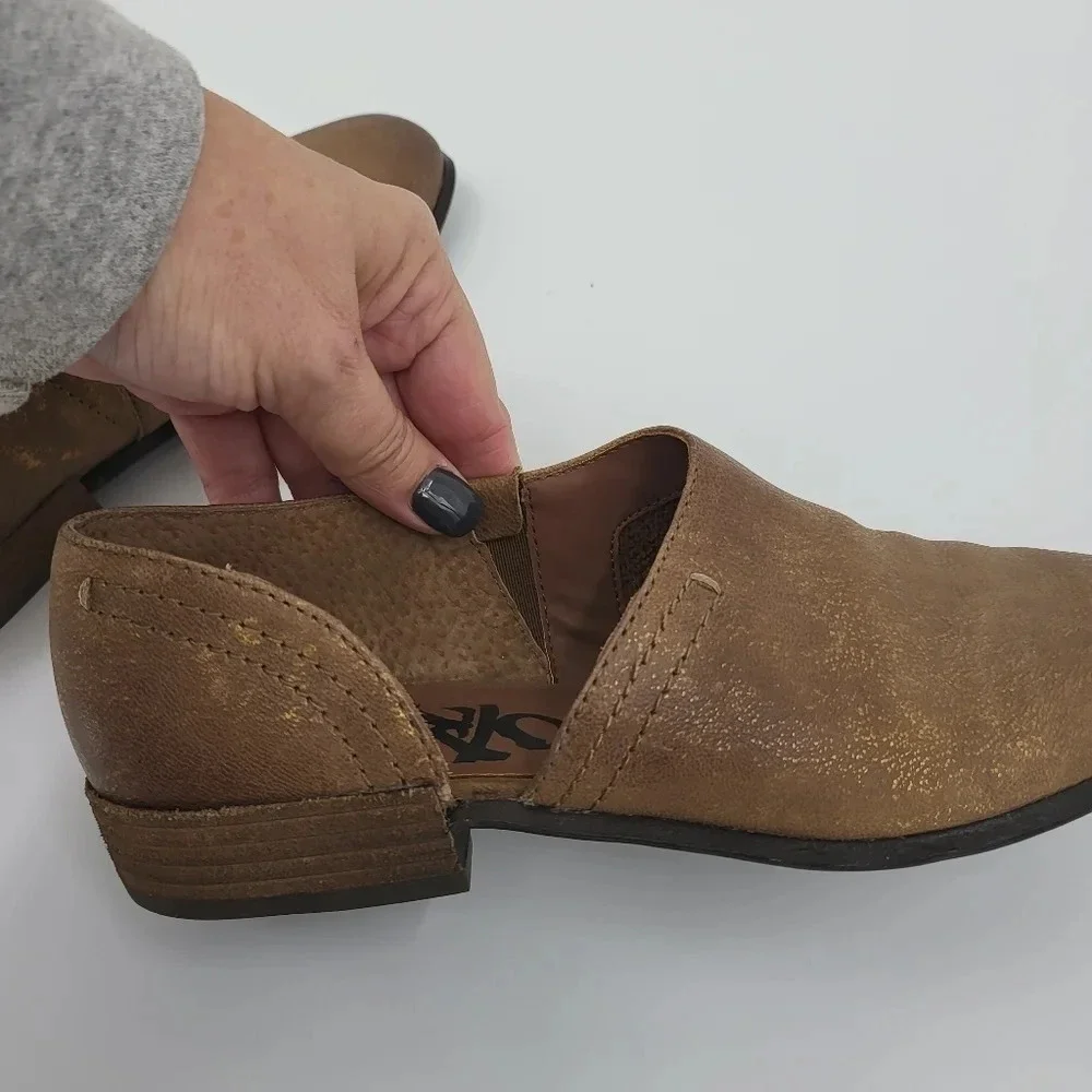 OTBT Women's Coyote Half D'orsay Low Heeled Leather Shoe Sz 6M